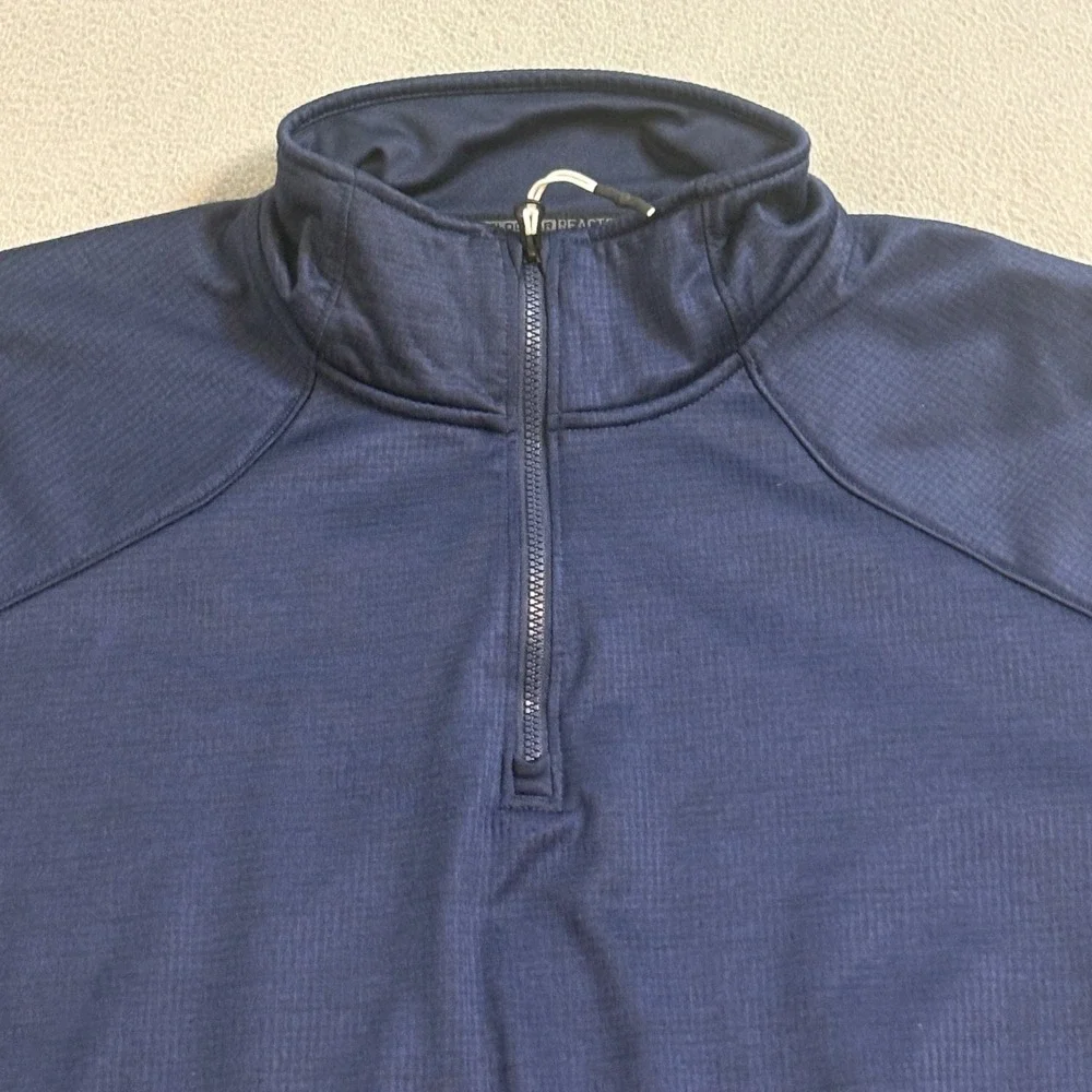 Under Armour ColdGear Reactor Mens Large Navy Blue 1/4 Zip Fitted Pullover Top